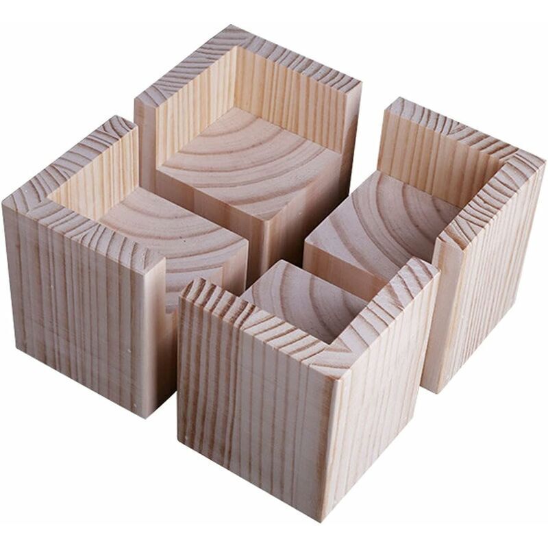 Odipie - 4er-Set Möbelerhöhungen aus Holz, Schreibtisch-Betterhöhung, Möbelbeinerhöhung, Füße hoch für Schreibtisch, Tisch, Bett (Größe: 6 x 6 x 5 cm)