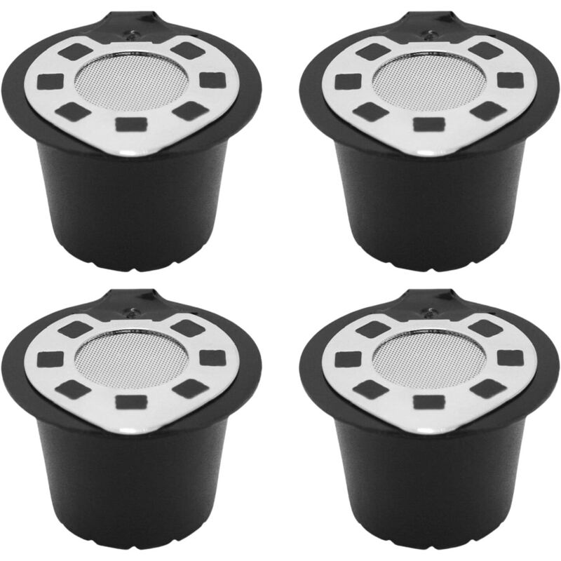 4er-Set nachfüllbare Kaffeepads – Spülmaschinenfest – Mit Edelstahldeckel