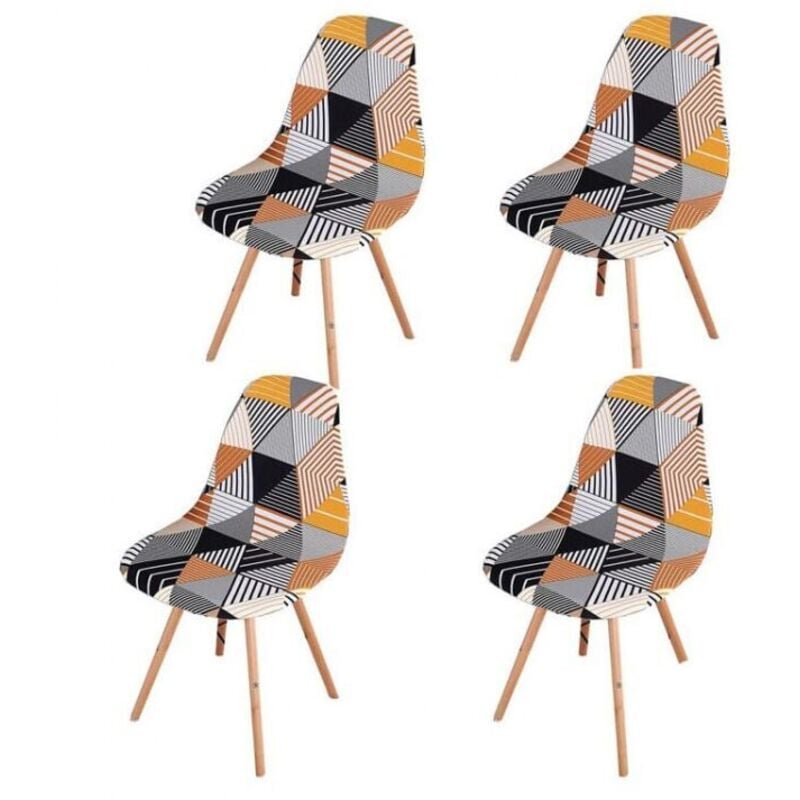 4er-Set skandinavische Stuhlhussen, Stretch-Esszimmerstuhlhussen, universelle Stuhlhussen ohne Armlehnen für Wohnzimmer, Küche, Heimdekoration FLITI