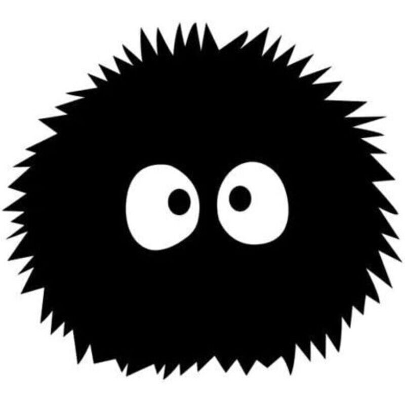 4er-Set Totoro Ghibli Laputa Autoaufkleber, niedliche Autoaufkleber mit Muster, lustige Dekoration, Rubbelaufkleber, kreative Autoaufkleber, Schwarz