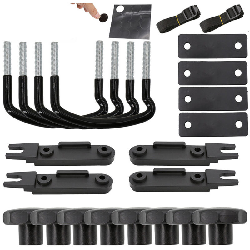 4er-Set U-förmige Halterungen für Autodachboxen – Montagesatz – U-Bügel – mit 8 hochbelastbaren Sicherungsmuttern – Dachbox-Halterung – Montagezubehör