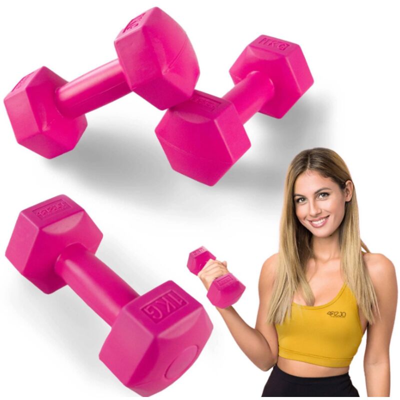 4FIZJO HEXAGONAL Hanteln - 2 Stück Pink 1kg