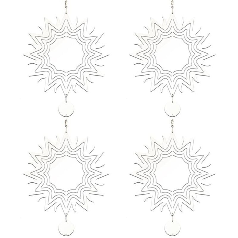 4Pcs 8 Zoll Sublimation Wind Spinner Rohlinge 3D Spinner Hängen für Indoor Outdoor Garten Dekoration