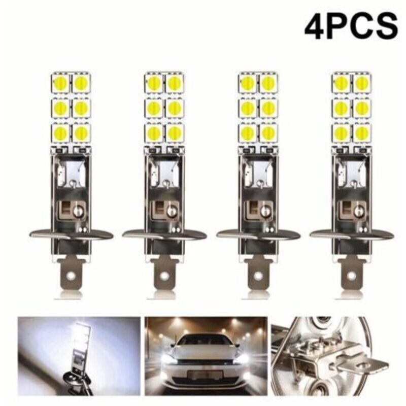 4 Stück LED H1 LED 12 V 6000 K Weiß 55 W LED Auto Nebelscheinwerfer Fahrlichter LED Scheinwerferlampe, DEUTSCHLAND praktisch - INHHUB