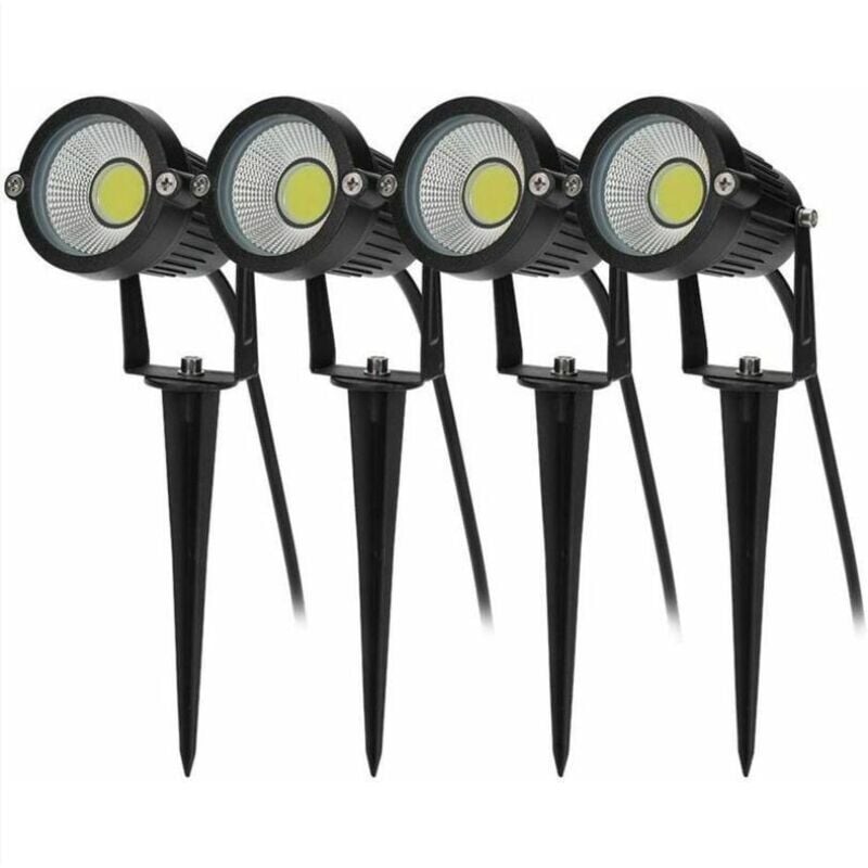 4PCS Outdoor Spike Beleuchtung COB 5W 220V IP65 Wasserdicht Einstellbare Scheinwerfer Led Garten Lampe Beleuchtung