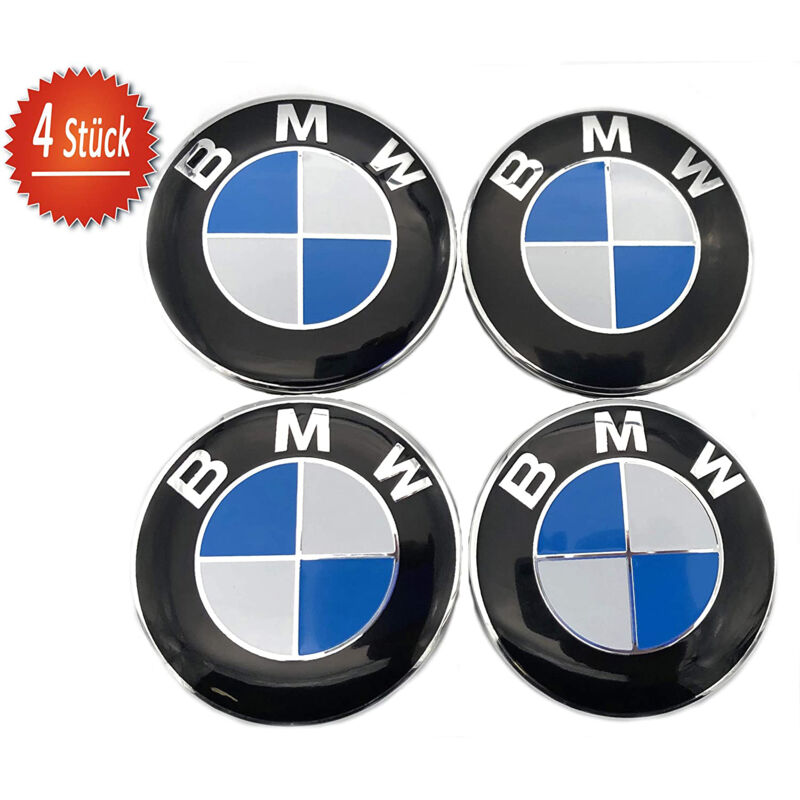 4x BMW 68mm Radkappen für Aluminiumfelgen, 68mm Radkappen, Radkappen 36136783536, 4 Stück kompatibel mit BMW 1er, 2er, 3er, 4er, 5er, 6er, 7er, 8er,