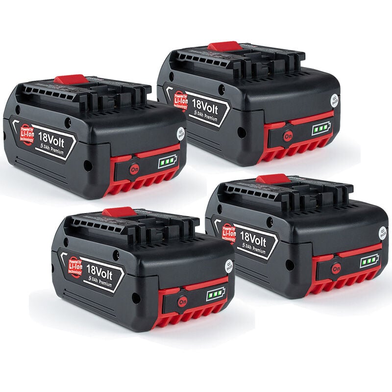 4X Ersatzakku für Bosch gba 18 v 5 Ah Li-Ion Akku Ersatz für Bosch Professional 18 Volt 5,0 Ah Bosch gal 18V-50, gal 1880 cv, gsb, gbh, gws