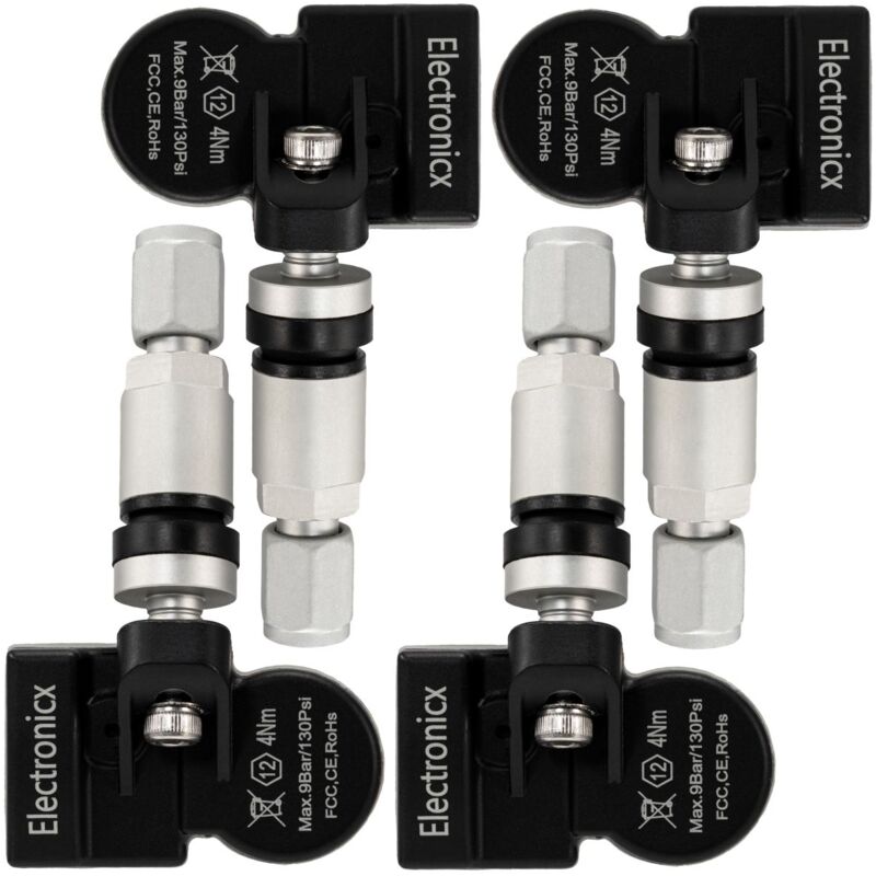 4x Reifendrucksensoren RDKS Sensoren Metallventil Schwarz für Lexus GS Series 2021-2021