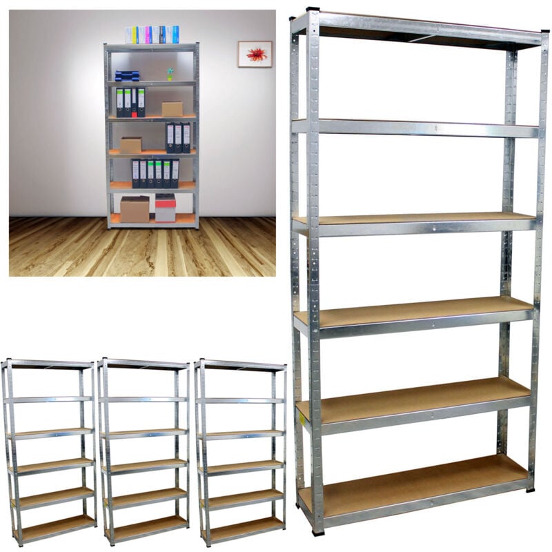 4x Schwerlastregal Steckregal 200x100x30 Archivregal Schwerlastregal Lagerregal Kellerregal Metallregal Regal Garagenregal