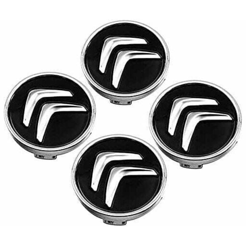 4x60mm Citroen Logo Radnabenkappe, Schwarz, Sonstige Autoteile