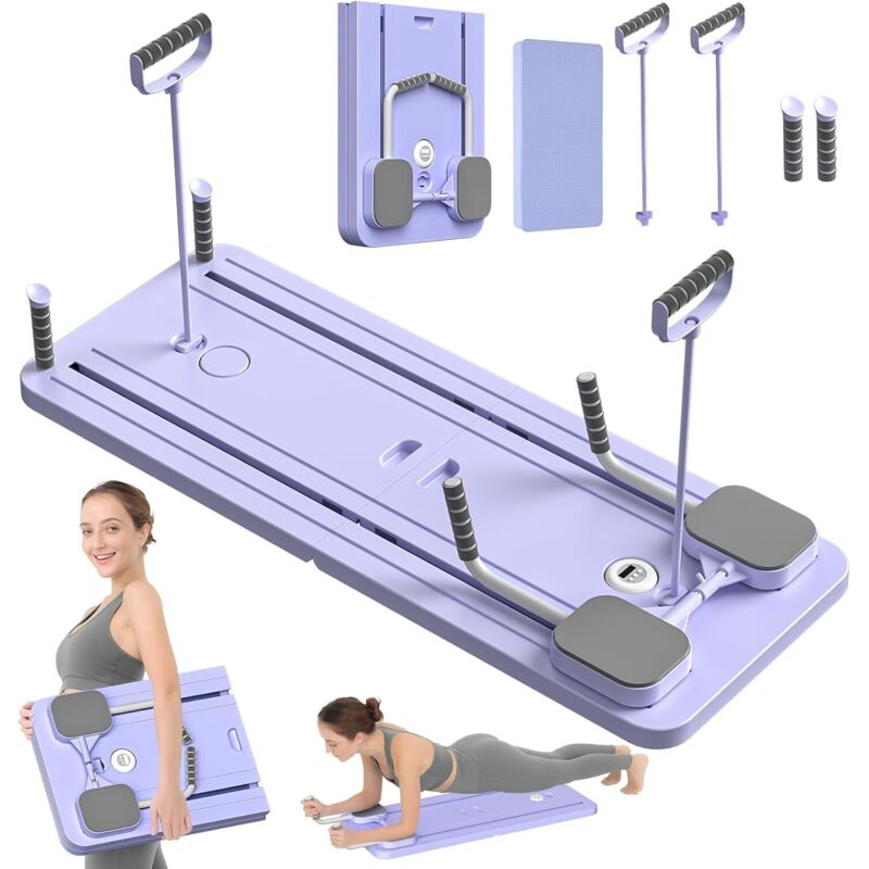 5-in-1 Pilates-Board, Pilates-Reformer-Set, Mehrzweck-Pilates-Reformer-Board zum Zusammenklappen für den Heimgebrauch, Gleitfunktion