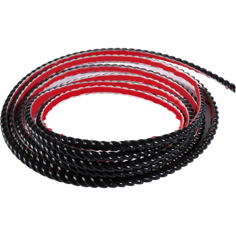 5 m dekorativer, selbstklebender PVC-Streifen, Bordüre für Tapeten und Fliesen, Spiegelrahmen-Dekoration (12 mm, Schwarz)