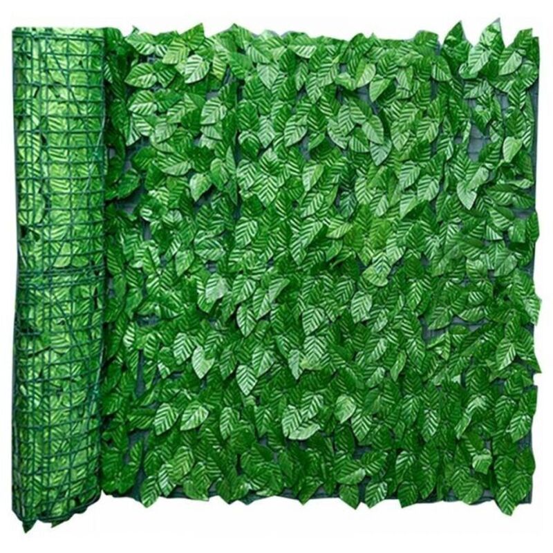 0,5 m x 3 m Künstlicher Efeublattzaun, Sichtschutz für den Garten, künstliche Blätterhecke, Balkon-Sichtschutz, Hof, Terrasse, Garten, FLITI