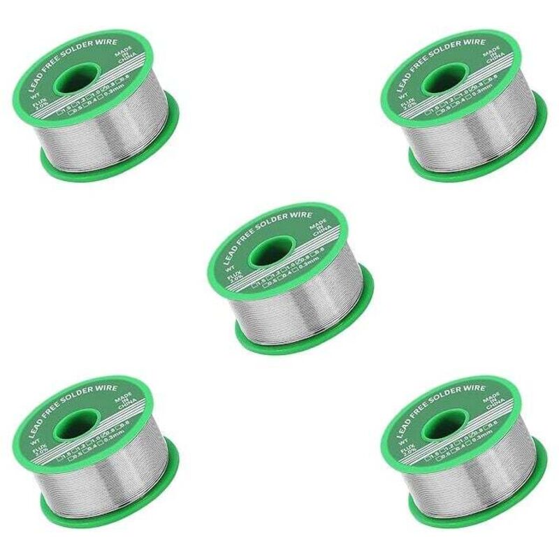 5 pièces étain de soudure , étain sans plomb avec noyau de colophane, étain à souder avec flux, fil de soudure pour la réparation et le bricolage des
