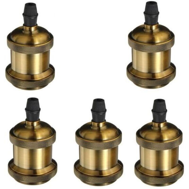 5 Stück Edison Vintage Lampenfassung E27 Lampenadapter Retro Vintage Kupfer Schnurloser Kronleuchter 110-240V