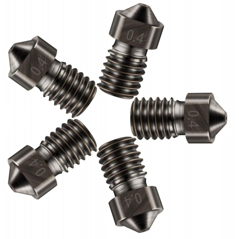 5 Stück 3D-Druckerzubehör E3D V6 Hartstahldüse, E3D V6 Hartstahldüse 0,4 mm