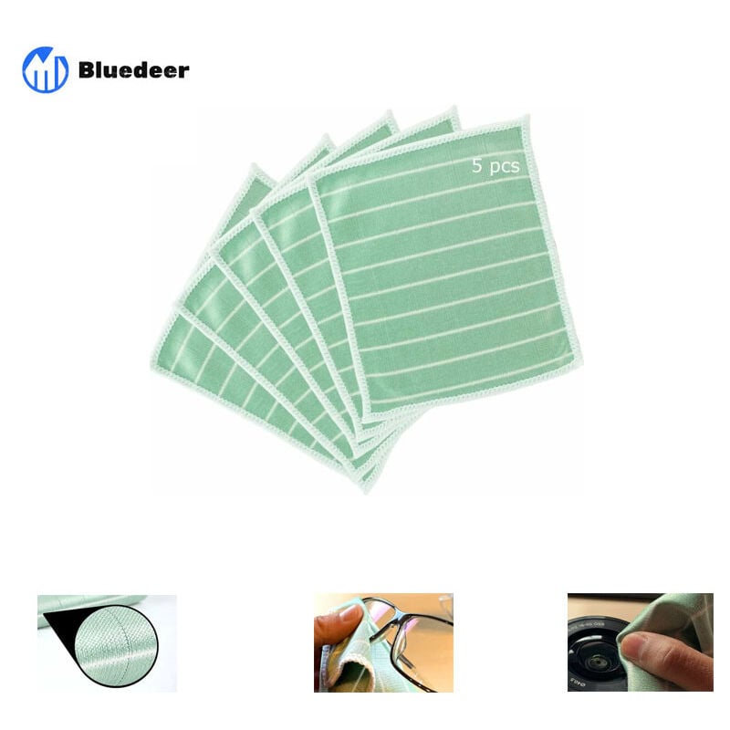 5 Stück Bambus-Brillentuch, Bambus-Mikrofaser für Brillen, Bildschirm, Visier, Schmuck, Uhr – effektive Reinigung von Brillen –