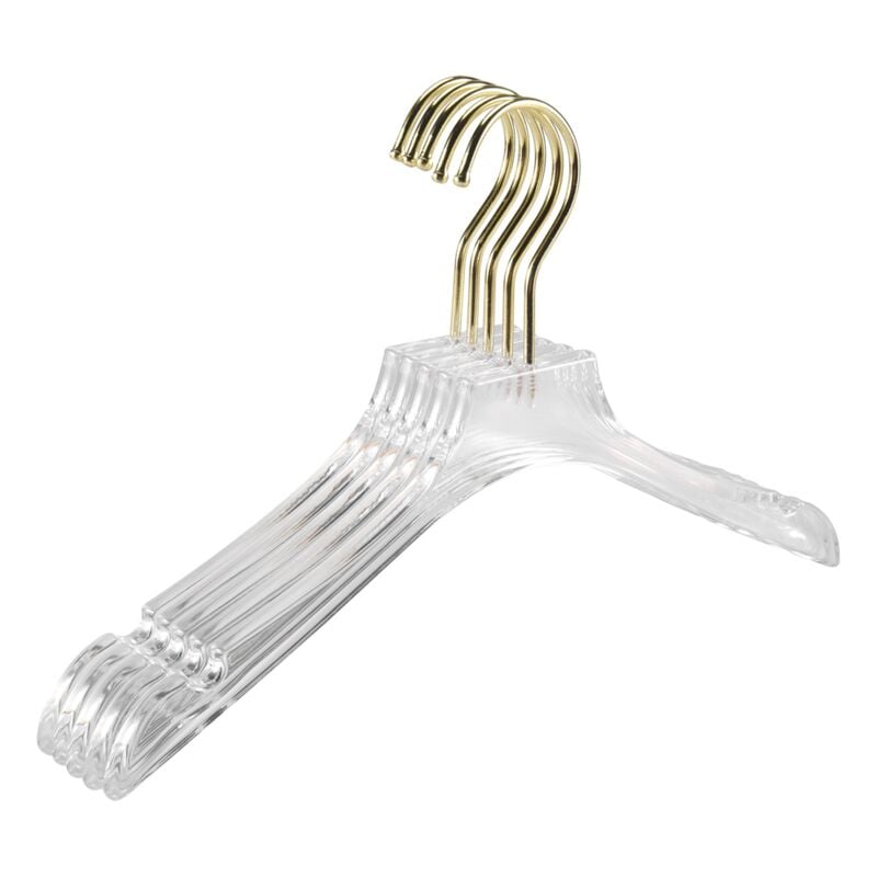 5 Stück durchsichtige Kleiderbügel mit transparenten Kerben für Hemden, Kleider, Kleiderbügel, für Damen und Kinder, klein