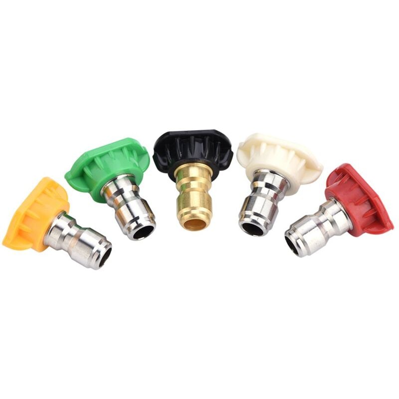 Memkey - 5-teilige Hochdruckreiniger-Düse, mehrere Grad Messing/Edelstahl, lässt sich schnell mit 4000 Psi Hochdruckreiniger-Teilen verbinden