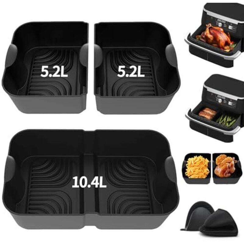 5-teilige Silikon-Heißluftfritteuse, Heißluftfritteuse für Ninja AF500EU COSORI, Zubehör für die Heißluftfritteuse Ninja Foodi Flex 10,4 l AF500EU/