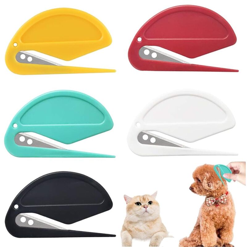 5-teiliger Knotenkamm für Katzen, Haustierknotenkamm, Knotenkamm für Hunde, Tierhaarentfernungswerkzeug, Katzen- und Hundepflegezubehör,