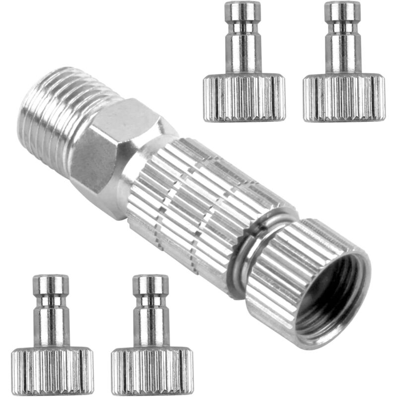 Jalleria - 5-teiliges Airbrush-Adapter-Set, universelle 1/8-Zoll-Stecker-Buchsen-Anschlüsse, Airbrush-Adapter, Airbrush-Schnellanschluss,