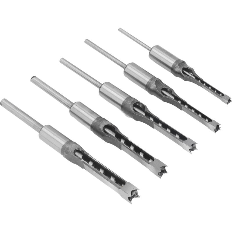 5-teiliges HSS-Vierkant-Holzbohrer-Set: 1/4 Zoll, 5/16 Zoll, 3/8 Zoll, 7/16 Zoll, 1/2 Zoll