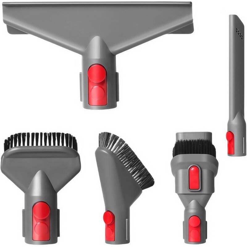 5-teiliges Staubsaugerzubehör für Dyson, Ersatzteile für Dyson, inkl. 3 Bürsten und 2 Düsen für vielfältige Reinigungsaufgaben, für Dyson V7, V8,