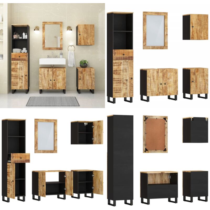 5-tlg. Badmöbel-Set Massivholz Mango - Badmöbel-Set - Badmöbel-Sets - Home & Living