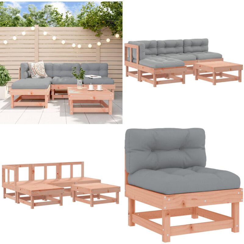 5-tlg. Garten-Lounge-Set mit Kissen Massivholz Douglasie - Garten Lounge Set - Garten Lounge Sets - Home & Living
