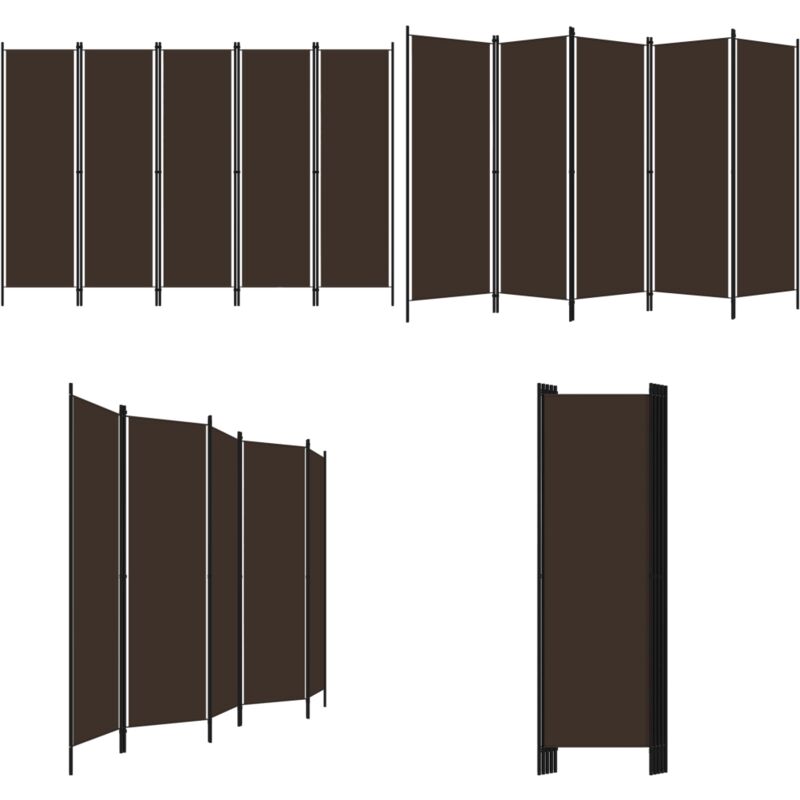 5-tlg. Raumteiler Braun 250x180 cm - Raumteiler - Dekorationsartikel - Wohnaccessoires - Trennwandsystem - Sichtenschutz - Home & Living