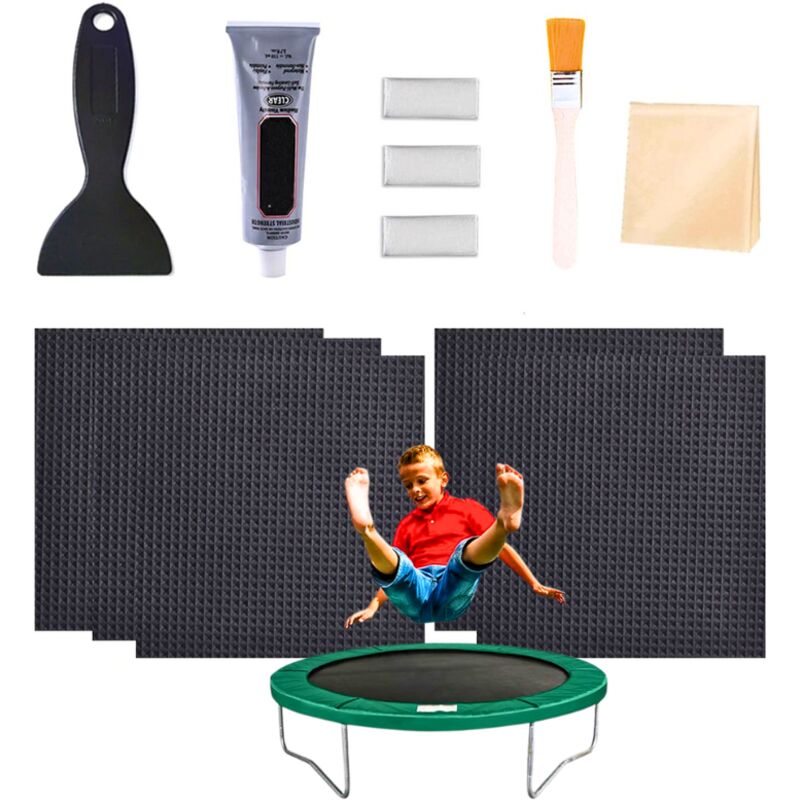 5 Trampolin-Reparaturflicken 4 x 4 Zoll – Wasserdichtes Trampolin-Reparaturset – Trampolin-Befestigungsset