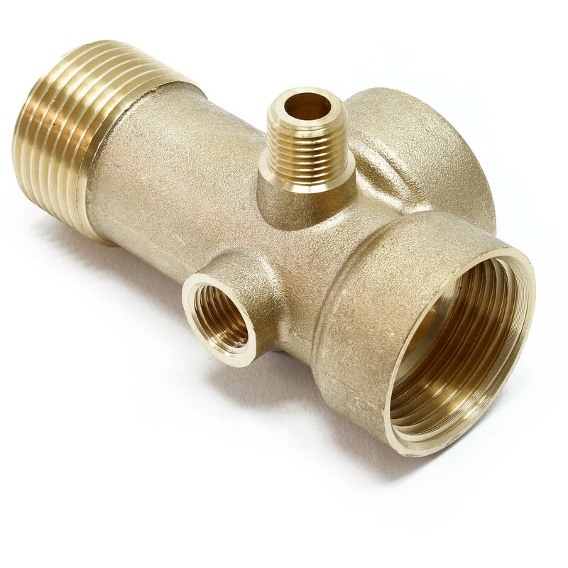 Wiltec - 5-Wege Verteiler Messing 2x 1' ig 1x 1' ag 1x 1/4' ig 1x 1/4' ag Anschluss für Hauswasserwerk, Pumpe und Membrankessel