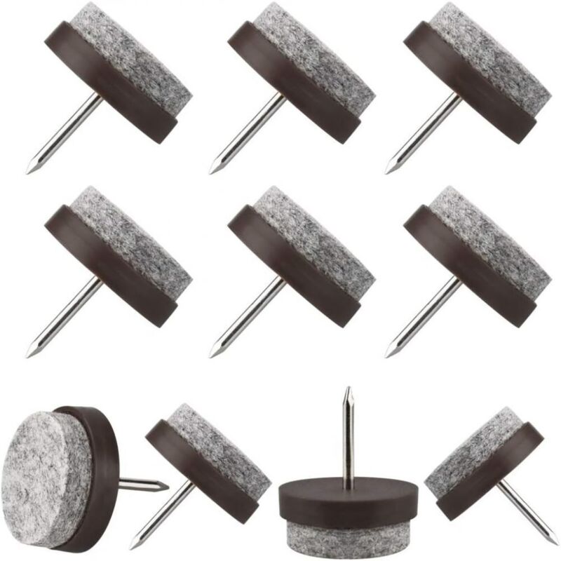 50 Stück Filzgleiter für Stühle, 21 mm Filzgleiter für Stühle, Möbelgleiter, Möbelgleiter mit Nagel, runde Filzgleiter, Filzgleiter