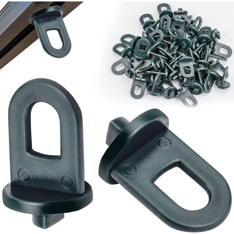 50 Stück Gewächshaus-Clips, Gewächshaus-Zubehör, Kletterpflanzen-Halterung, Hängeset-Clips für Gewächshaus (grün)