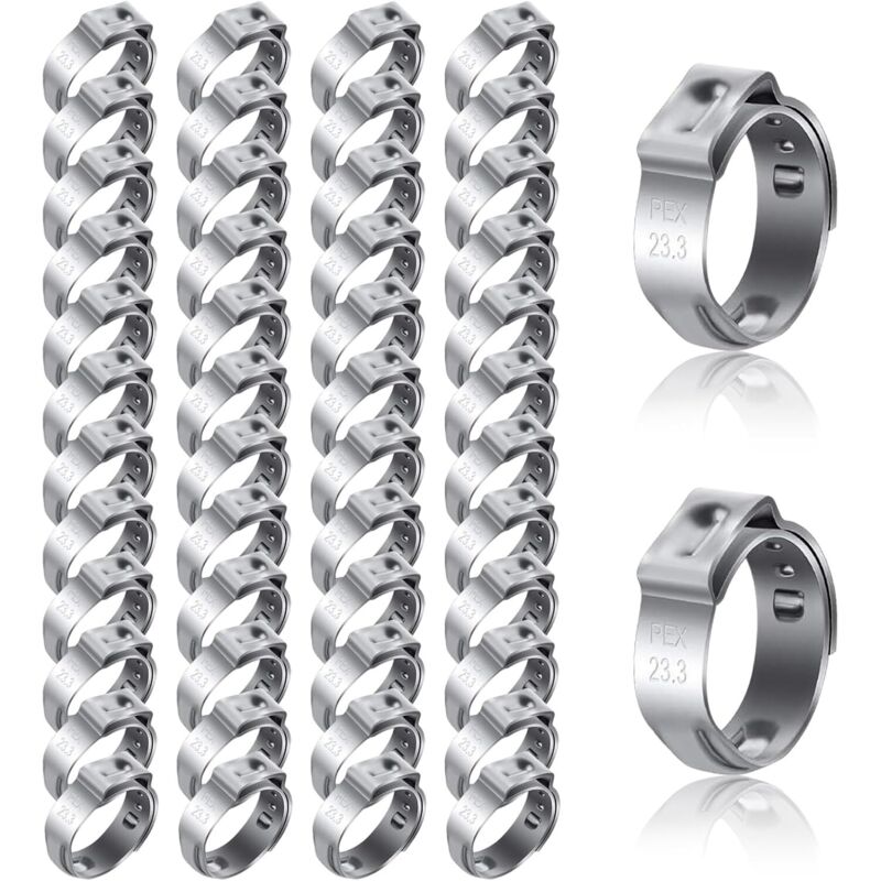 50 Stück Kfz-Crimpring-Ersatzklemmen, robuste, wasserdichte Metall-Schlauchverbinderklemmen für Fahrzeuge, Kfz-Befestigungszubehör, 3/4 Zoll