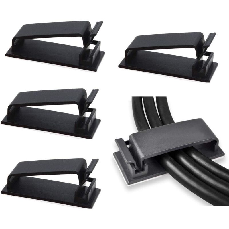 Bluedeer - 50 Stück Stark Selbstklebende kabelmanagement, Kabel Organizer, Kabel Clips für tv, pc, Laptop, Ethernet Kabel, Schreibtisch, Heim, Büro