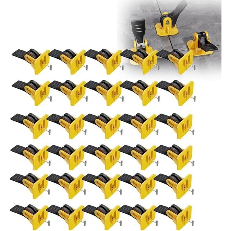 50-teiliges Fliesen-Nivelliersystem, Fliesen-Nivelliersystem, Fliesenkeile, 2 mm Fugenkreuz, wiederverwendbares Fliesen-Nivellier-Set,