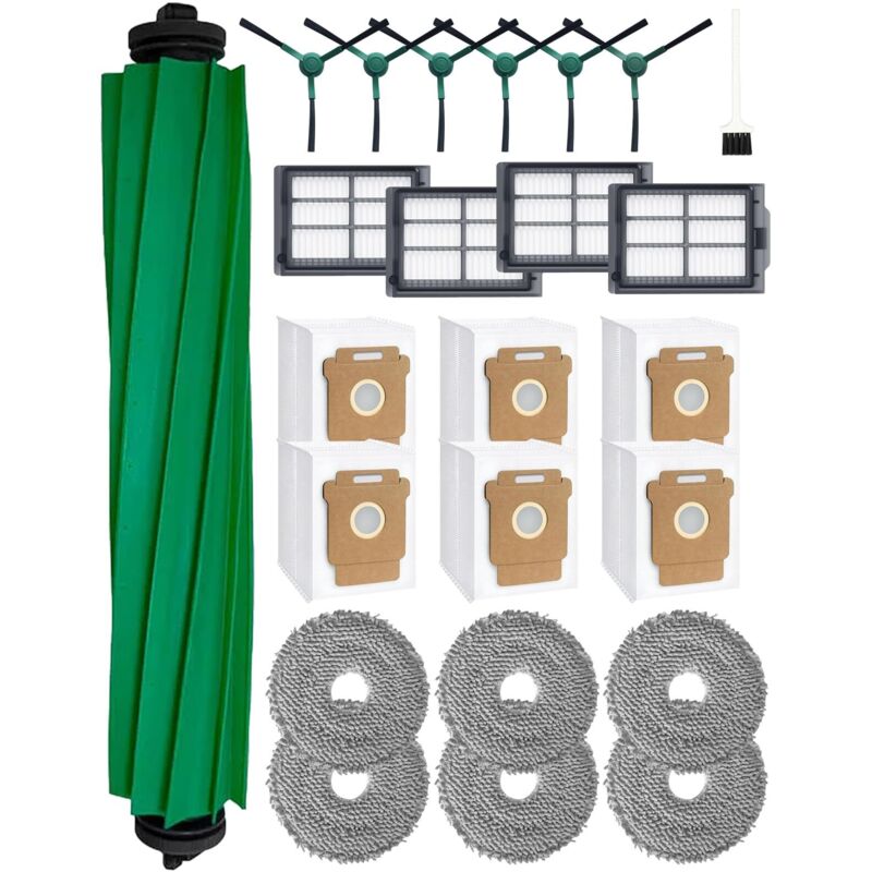 505 Zubehör-Set für iRobot Roomba Plus 405/505 Kombo-Roboterstaubsauger, Plus 405 Kombo-Zubehör: 1 Hauptbürste, 6 Seitenbürsten, 4 HEPA-Filter, 6