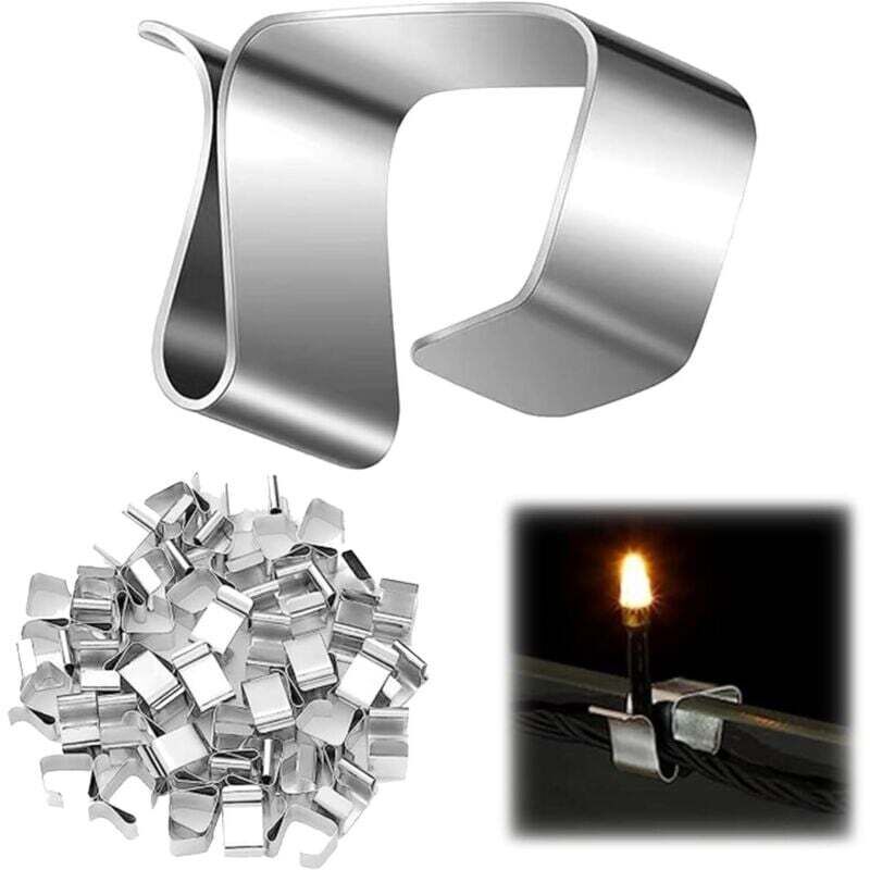 50er-Pack Dachhaken für Lichterketten – Dachrinnenhalterungen aus Metall und Edelstahl – Clips für Weihnachtsbeleuchtung im Außenbereich