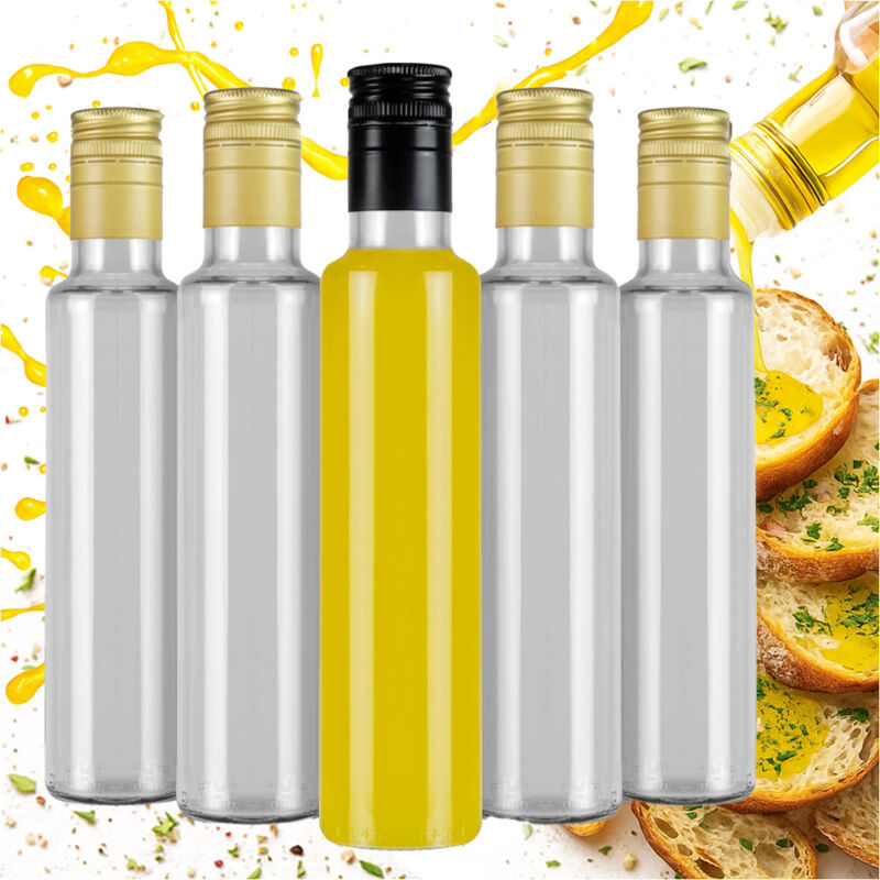 50x DORICA Glasflaschen 250ml Klarglasflaschen für Olivenöl und Likör