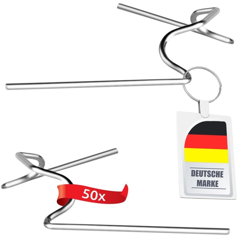 Ecence - 50x Gewächshaus-Klammern Befestigungsklammern Zubehör Gewächshaus Edelstahl