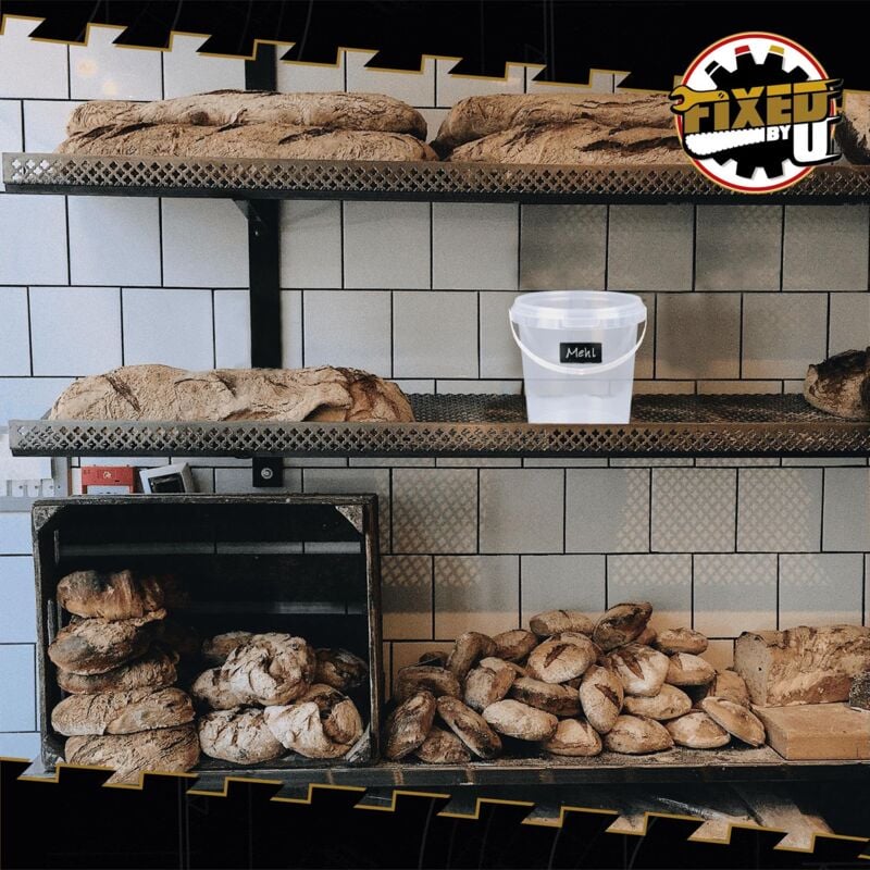 10x Kunststoffeimer mit Deckel, PP, rund, transparent 0,98 L