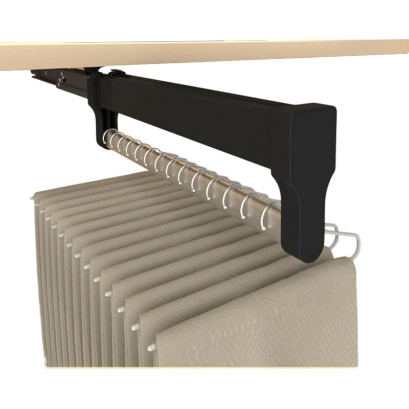 542 mm Gleitschienen-Kleiderbügel, Hosenbügel, ausziehbare platzsparende Hosenhalterung aus kaltgewalztem Stahl für Kleiderbügel und Stangen