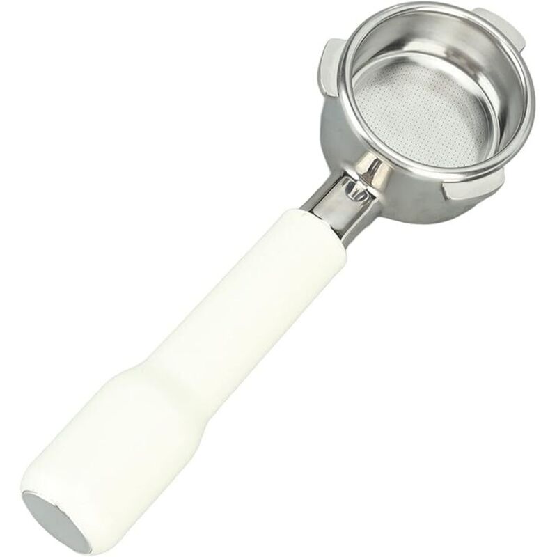 54mm Kaffee Bottomless Portafilter, Edelstahl 3 Ears Kaffee Portafilter für 8 Series Kaffeemaschinen (weiß)