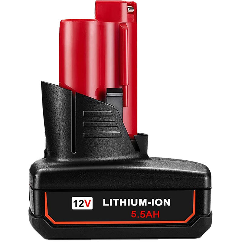 Pdstation - 5.5Ah 12V Akku für Milwaukee M12 Akku 12V Lithium-Ionen Akku 4932451395 Ersatz 48-11-2410 48-11-2420 48-11-2411 48-11-2411-2401