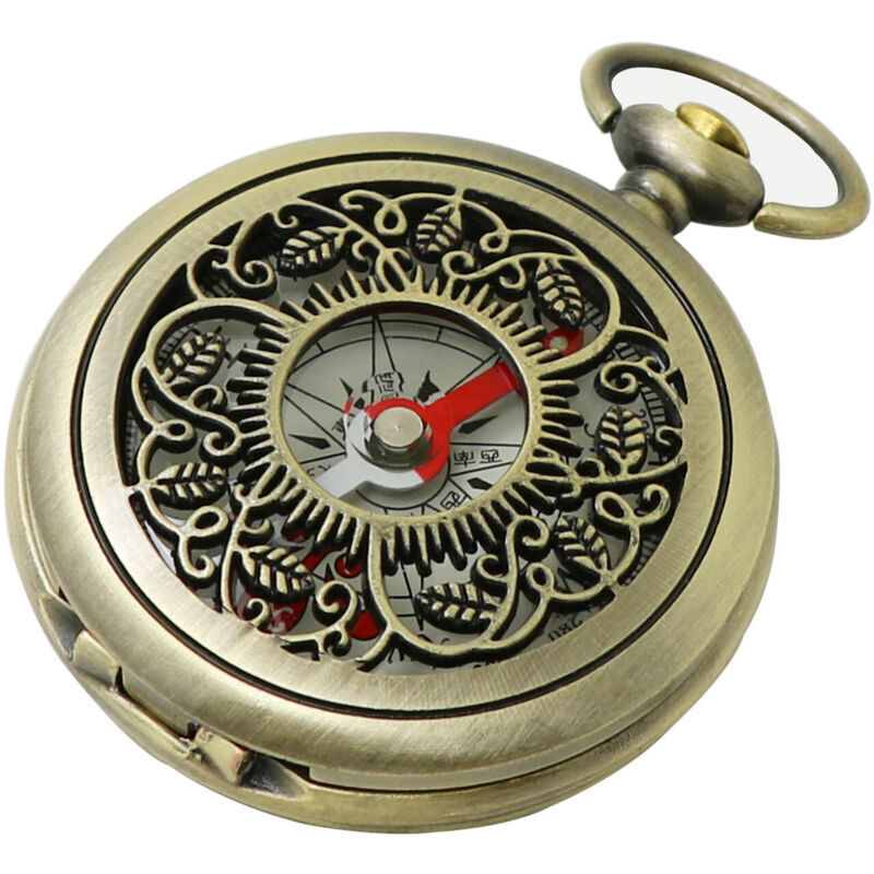 (55 x 46 x 13 mm) Wanderkompass, Campingwerkzeug, stoß- und wasserdicht, Messing, Metalltasche, Kompass für Kinder, Wandern, Camping, Jagen,