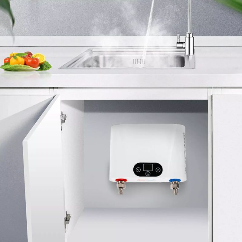 5.5KW Elektrischer Klein Durchlauferhitzer Mini Küche Bad Untertisch Druckfest Wasserdicht Elektrisch Durchlauferhitzer 220V