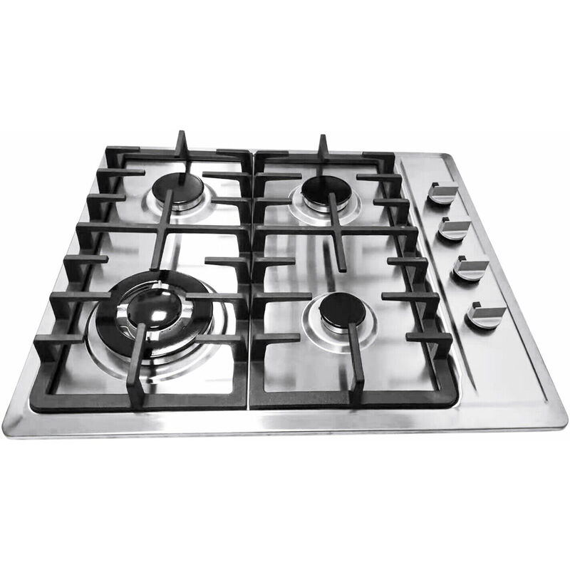 5850cm Multifunktionales Einbauherd für Erdgas Gaskochfeld mit 4 Leistungsstarken Versiegelten Brennern Gaskocher