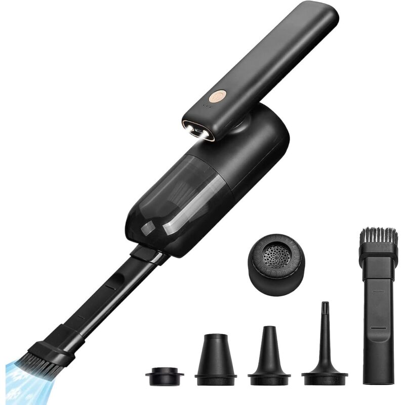 Handstaubsauger, 2-in-1-Mini-Akkustaubsauger mit LED-Licht und waschbarem HEPA-Filter, 4000 mAh wiederaufladbar, 20 Minuten Laufzeit für Zuhause,